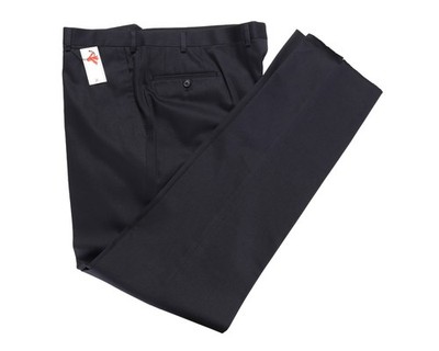 NWT ISAIA Napoli PANTS dark blue solid cotton trousers luxury Italy 58