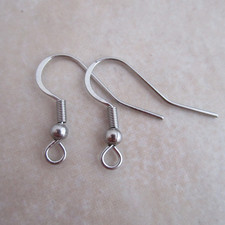 24 stainless steel earring hooks 304 hypoallergenic 21 gauge ball coil