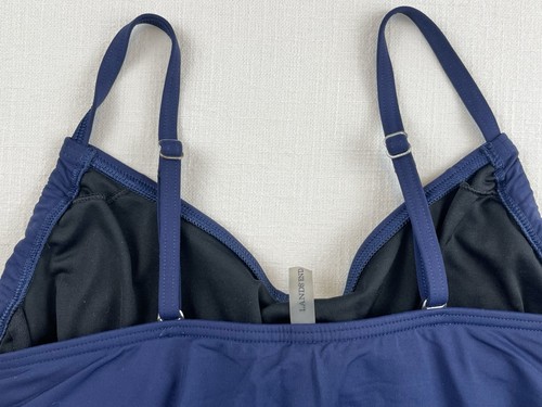 Lands End Tankini/Swim Skirt Set Navy Sz 8/10 Ruched - Picture 7 of 16