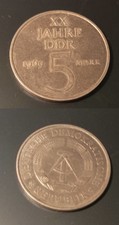 5 Mark 1969 20 Jahre DDR Deutsche Demokratische Republik DM XX