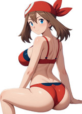 May Pokemon Waifu Weatherproof Anime Sticker 6" Car Decal