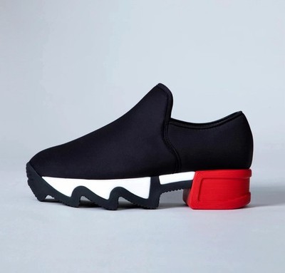 iRi Women's WES I Black Red White Neoprene Slip On Low Top Sneaker Shoe 35 US 5