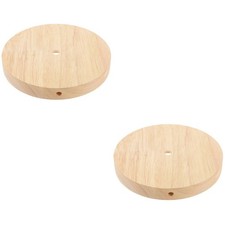 Set of 2 Table Lamp for Bedroom Round Base Elegant Standing Lamps Wood