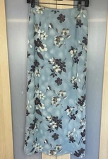 Ecru Vintage Y2k Skirt Boho Sz 6 Festival Floral Midi Fairy Blue
