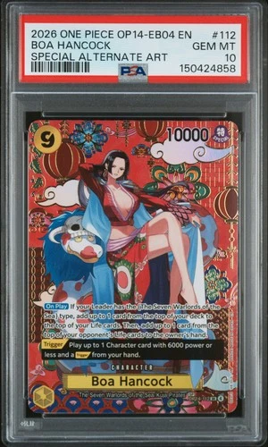 2026 ONE PIECE THE AZURE SEA'S SEVEN SPECIAL ALT ART #112 BOA HANCOCK PSA 10