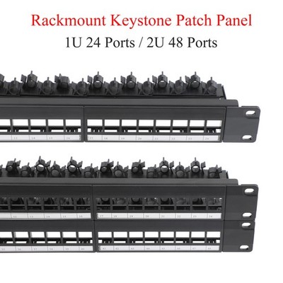 24/48 Port 19 inch Blank Patch Panel Empty with Adjustable Rear Cable Management