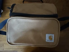 Carhartt Deluxe Lunch Box/6 Can Cooler Triple Compartment Insulated Brown VGC