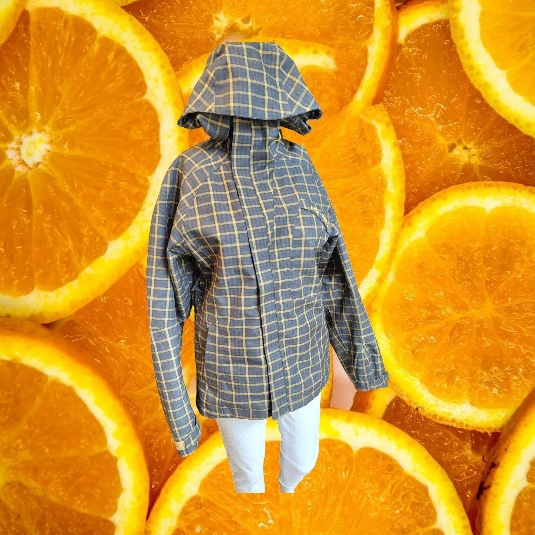 Helly Hansen Plaid Insulated Ski Snowboard Jacket Women Small Blue Yellow HH