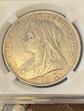 Queen Victoria 1900 Veiled Head Crown, S3937, Graded AU-58 / EF, very nice coin