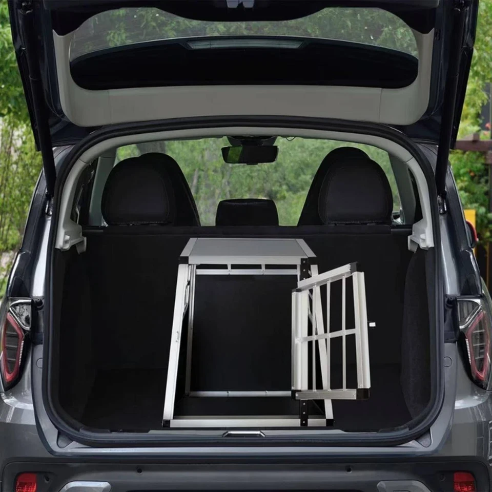 Auto Hundebox Gr. M Hundetransportbox Reisebox Autobox Aluminium B-WARE - Bild 2 von 4