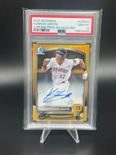 Konnor Griffin 2025 Bowman Chrome Prospect Auto TRUE Gold Refractor /50 PSA 10