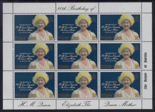 1980 PITCAIRN ISLANDS QUEEN MOTHER 80th BIRTHDAY SHEETLET FINE MINT MNH - Picture 1 of 1