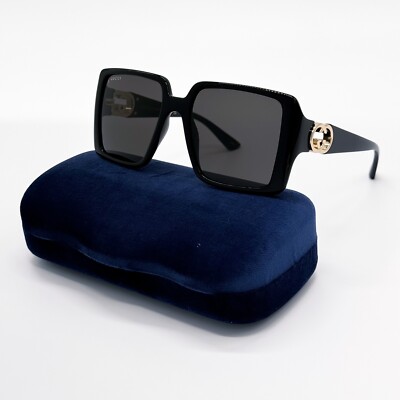 NEW GUCCI GG1692S 001 SQUARE BLACK GREY WOMEN SUNGLASSES GUCCI NEW GUCCI GG1692S 001 SQUARE BLACK GREY WOMEN SUNGLASSES  main image 2