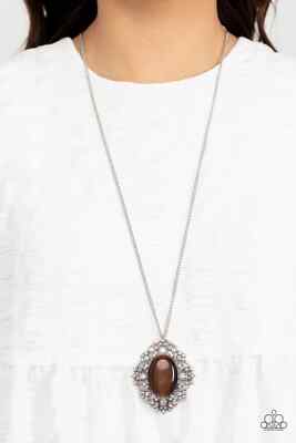 Paparazzi Jewelry Accessories - Dream Board Dazzle - Brown Necklace - Vintage