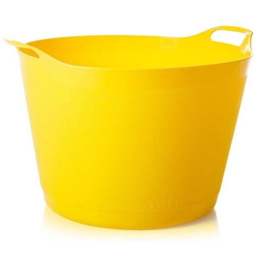 Vasca flessibile rotonda 40 L contenitore flessibile giardino casa contenitore flessibile secchio giallo plastica - Foto 5 di 7