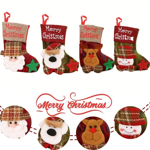 Medias de Navidad Decoración Navidad Calcetines Colgantes Adecuado para Navid... - Imagen 3 de 7