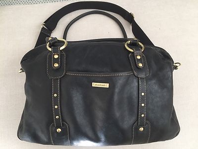 storksak elizabeth leather nappy bag