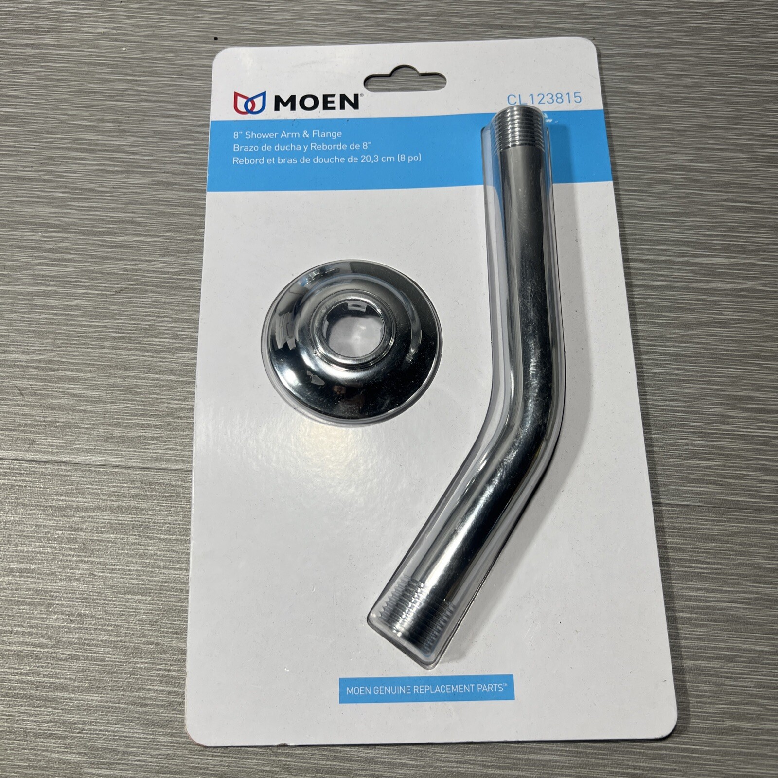 NEW Moen CL123815 Chrome 8"  Shower Arm And Flange
