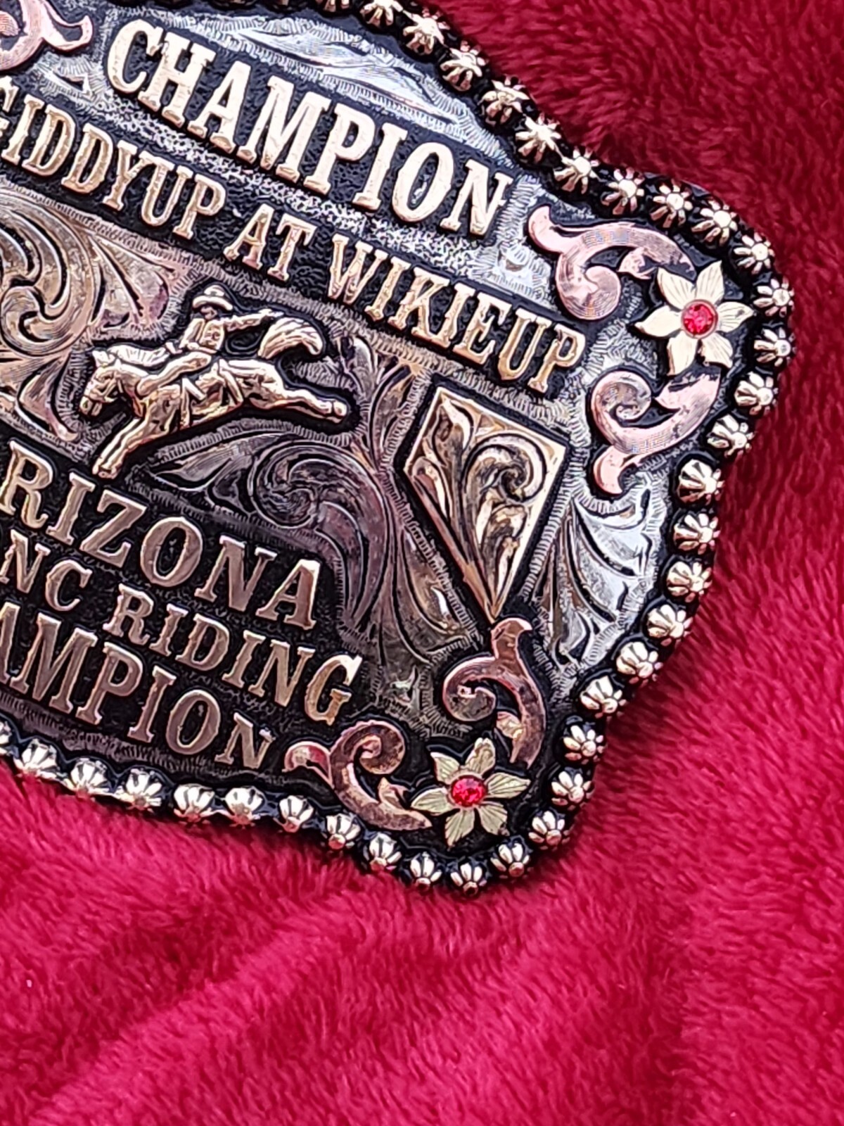 CHAMPION TROPHY BUCKLE PRO RODEO☆BRONC RIDER☆WICKIEUP☆2007☆RARE☆138
