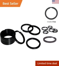 Simple Black Key Rings with Secure Closure - Versatile Key Attachment Solution