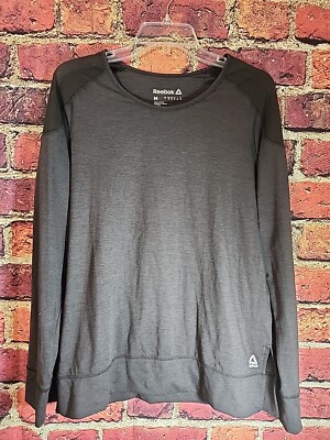 Reebok Mesh Shoulder Sport Soft Long Sleeve Shirt Size M C66