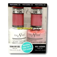 Cre8tion GelColor Matching Polish Soak Off 0.5fl.oz Duo 126- Romantic