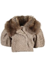 Giambattista Valli Cropped Persian Lamb Fur Jacket It 44 Uk 12