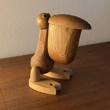 Vintage MCM J V Orel Wood Pelican Bird Swank Zoo Line Mid Century Modern