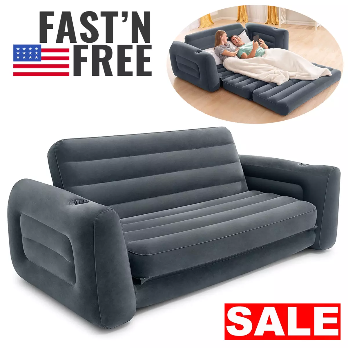 Sofa Cama Size Inflable Para 2 Adultos De Sala Habitacion Modernos Baratos 78257665525 | eBay