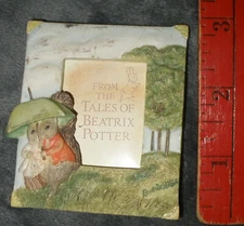 Beatrix Potter magnet picture frame Charpente Mini Ceramic 2 Mice Mouse Umbrella