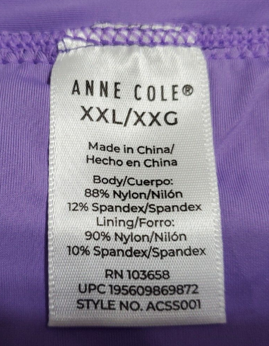 Anne Cole Swim Bottom Banded Side Slit Skirted Bathingsuit Purple XXL 2XL BB-28 - Picture 13 of 15