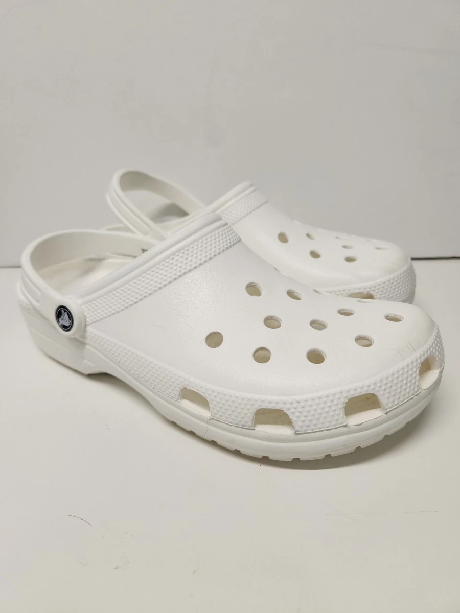 Crocs Classic White Croclite Rubber Slide Back Strap Clog Comfort Shoe Mens 11