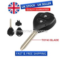 NEW 2 Buttons Remote Key Case For Toyota Camry Corolla Prado Tarago RAV4 +logo