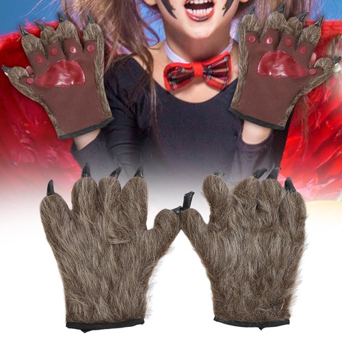 Werewolf Gloves Halloween Costume Accessories Cosplay Mittens for Kids Wolf - Picture 6 of 7