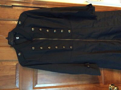New Rose Gal Military Zipper Front Lightweight Jacket Coat Black