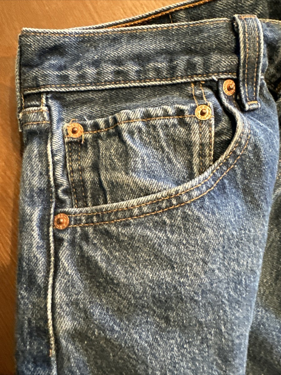 Rare Vintage 90s Deadstock Levis 501xx Blue Denim Jeans Button Fly
