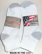 FREE SHIP 6 Pairs Mens Cushioned Ankle Socks Medium Weight Fits 9-12 Shoe