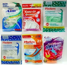 CLOSE-UP, PLACKERS & AIM PRECISION DENTAL FLOSSERS FLOSS PICKS ORAL CARE TEETH