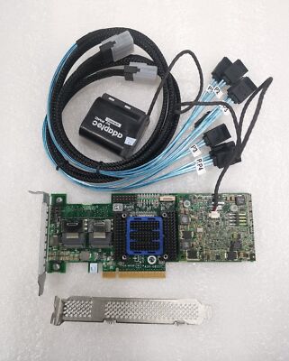 Adaptec Raid Controller ASR-6805T 8 Ports PCIE2 x8 512MB+BBU Battery+2*8087 50cm