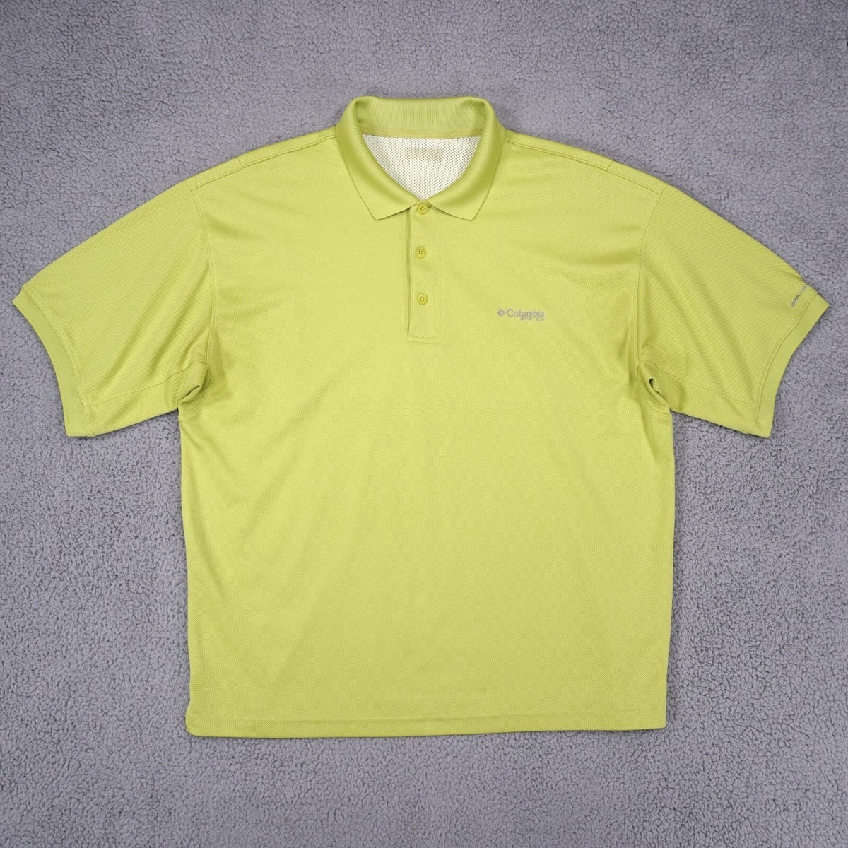 Columbia PFG Perfect Cast Mens XL Green Vented Short Sleeve Polo