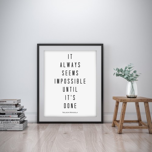 Nelson Mandela inspirierender Wandkunstdruck motivierendes Zitat Poster Dekor Geschenk - Bild 3 von 4