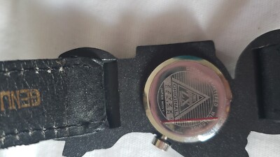 ZZY ZX Motorcycle Watch Silver Tone Black Genuine Leather Band