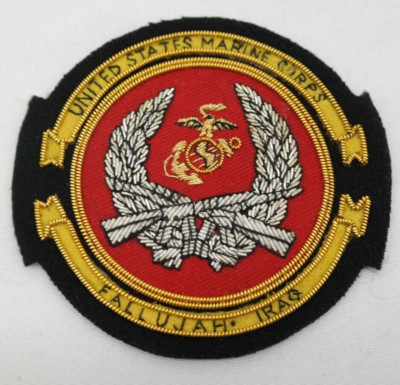 US Marine Corps Fallujah Iraq Blazer Shoulder Crest Bullion Patch   AL