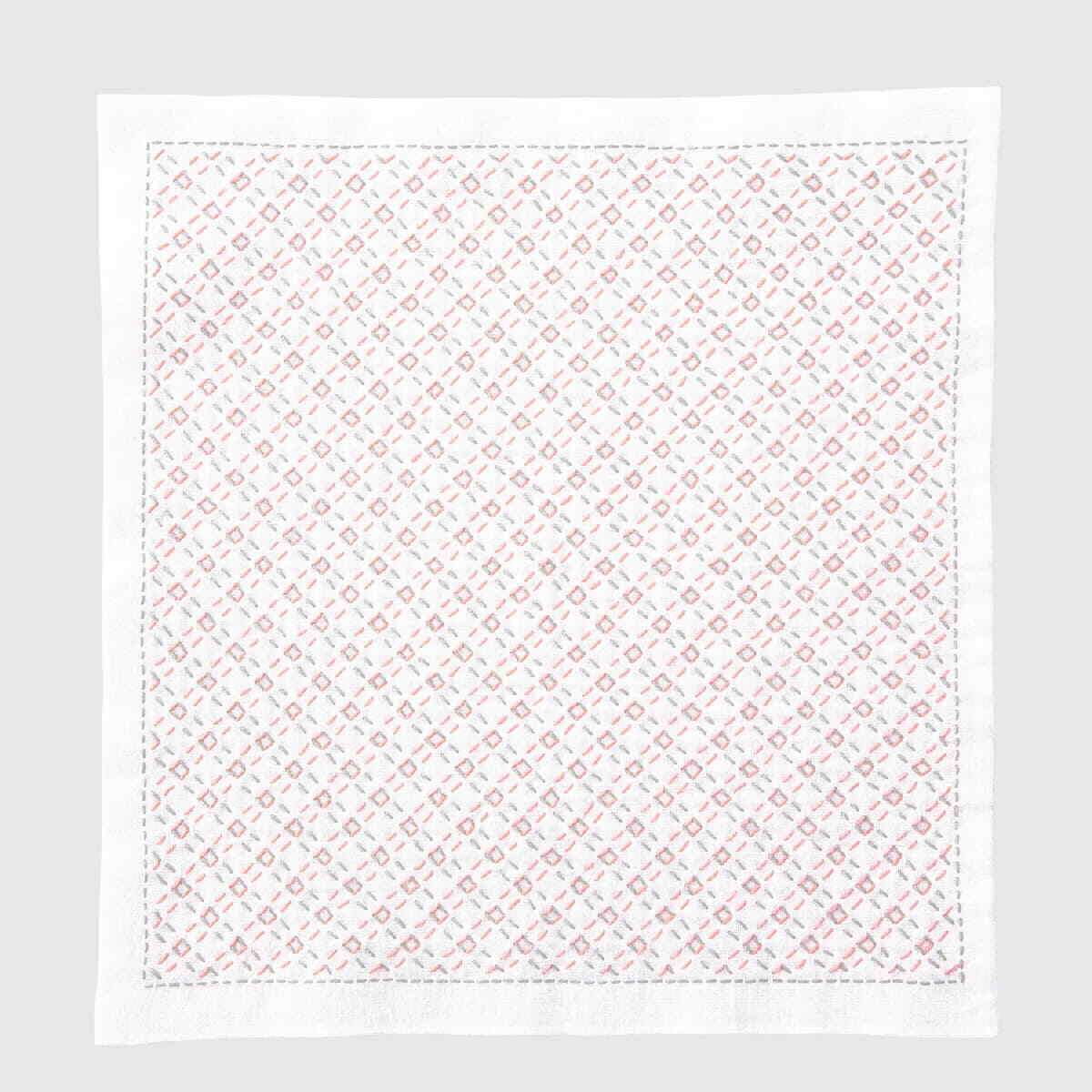 Olympus stamped Hitomezashi Sashiko stitch kit ""Hana Fukin Plaid"", 34x34cm, Orig