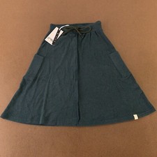 Crew Basics Girls Size 12 Green Rib Knit Drawstring Pocketed Circle Skirt NWT