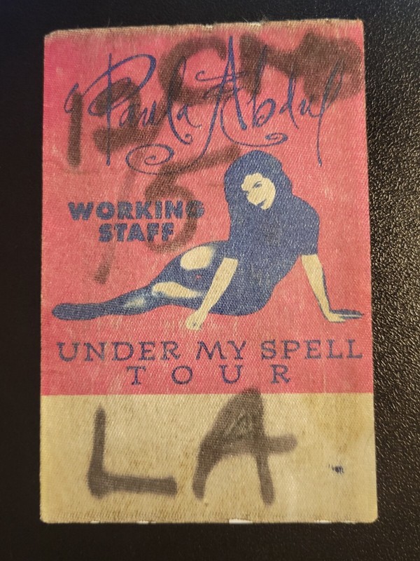 1992 PAULA ABDUL-Working staff backstage pass-unused-NOT SOLD TO THE PUBLIC