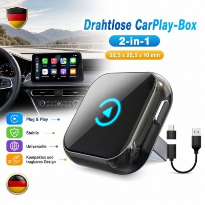 2in1 Wireless CarPlay Adapter USB Dongle for iPhone Android Plug&Play