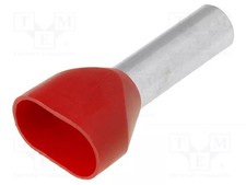 Cable lug: sleeve; insulated, double; copper; 10mm&sup2;; 18mm; tinned