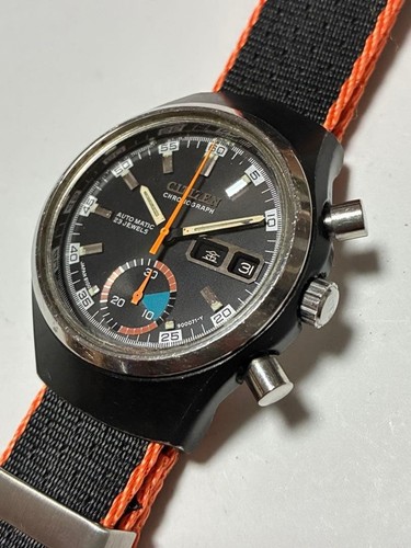 Citizen Challenge Timer 67-9577 Automatic Chronograph Black Dial Watch Working