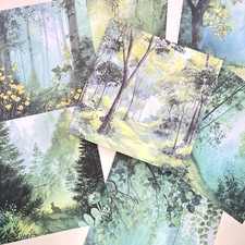 Summer Forest Paper Sheets Junk Journal Collage Scrapbooking